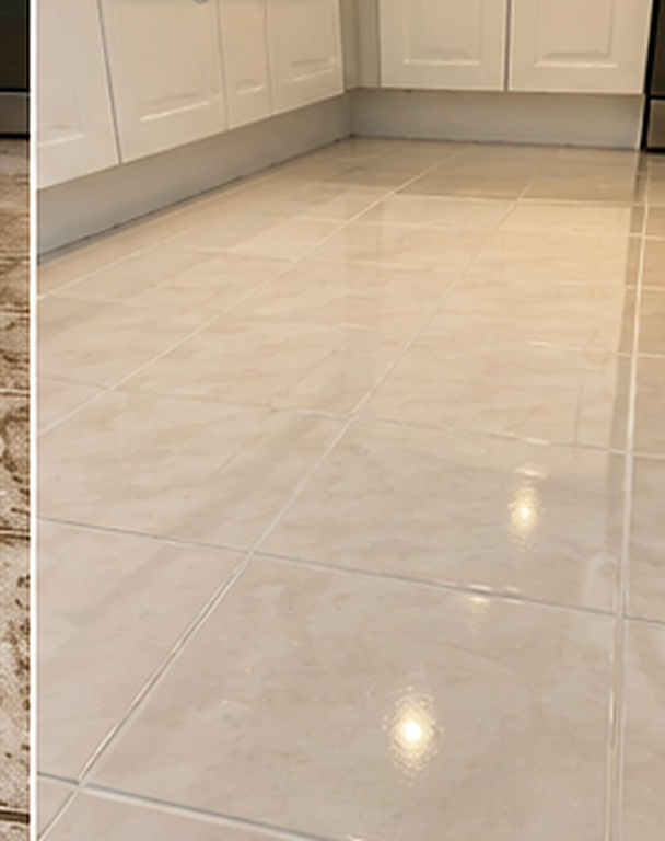 AI-generated illustration of clean floor tiles and grout after cleaning